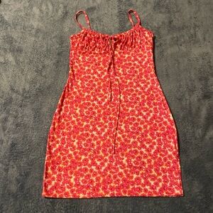 Source Unknown Pink & Coral Floral Tie-strap Slip